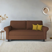 Casaliving Nelson 2 Seater Sofa Set for Living Room (Colour - Cream Brown) Premium Fabric Sofa