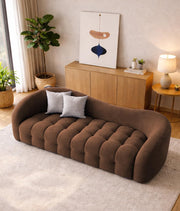 Ariana Modern Premium Boucle Fabric Sofa, Upholstered 3 Seater Sofa Set for Living Room, (Black Colour) Premium Boucle Fabric Sofa