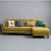 Aria RHS 4 Seater L Shape Sofa Set for Living Room (Yellow) Premium Fabric Sofa Set