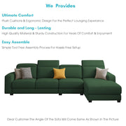 Orion RHS 6 Seater L Shape Sofa Set for Living Room (Green Colour) Premium Fabric Sofa