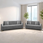 Garcia 3+2 Seater Sofa Set for Living Room (Black - Grey)