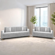 Garcia 3+2 Seater Sofa Set for Living Room (Black - Grey)