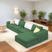 Badger LHS 6 Seater L Shape Sofa Set for Living Room (Black Fabric) Premium Fabric Sofa