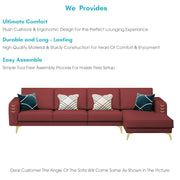 Falco RHS 6 Seater L Shape Sofa Set for Living Room (Maroon Fabric) Premium Fabric Sofa