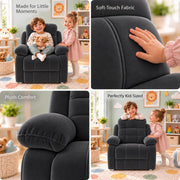 Casaliving Mello Kids’ 1 Seater Sofa Set for Living Room in Black Colour | Soft & Comfortable Toddler Couch for Bedroom, Playroom & Nursery | Lightweight Children’s Seating