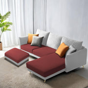 Casaliving Stanly LHS 4 Seater L Shape Sofa with Center Table for Living Room (Blue Fabric)