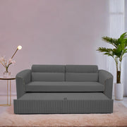 Torrato 3 Seater Sofa Cum Bed for Living Room (Dark Grey Colour Fabric) Premium Fabric Sofa