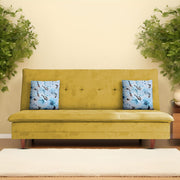 Calvin 3 Seater Sofa Cum Bed for Living Room (Black Fabric) Premium Fabric Sofa