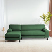 Casaliving Amelia RHS 6 Seater L Shape Sofa Set for Living Room (Black Fabric) Premium Fabric Sofa