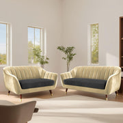Casaliving Anyse 2 Seater Sofa Set for Living Room (Grey Colour Fabric) Premium Fabric Sofa