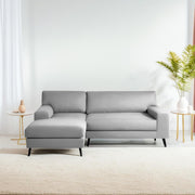 Casaliving Amelia RHS 6 Seater L Shape Sofa Set for Living Room (Black Fabric) Premium Fabric Sofa