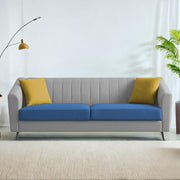 Casaliving Diego 3 Seater Sofa for Living Room (Black Grey Fabric) Premium Fabric Sofa