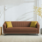 Casaliving Barton 3 Seater Sofa for Living Room (Blue Black Fabric) Premium Fabric Sofa