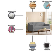 Mobius 3 Seater Sofa Set for Living Room (Dark Grey Colour Sofa) Premium Fabric Sofa for Living Room