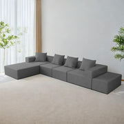 Sheron U Shaped Compressed Sofa Set for Living Room with Spacious Boucle Couch Set Living Rooms, (Dark Grey Fabric) Premium Fabric U Shape Sofa for Living Room