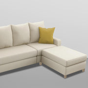 Jester 4 Seater Sofa Set with Center Table for Living Room (Cream Colour) Premium Fabric Sofa