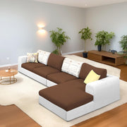 Badger LHS 6 Seater L Shape Sofa Set for Living Room (Black Fabric) Premium Fabric Sofa