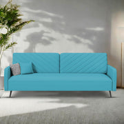 Casaliving Mazano 3 Seater Sofa Set for Living Room (Blue Colour) Premium Fabric Sofa