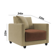 Dominic 1 Seater Sofa Set for Living Room (Black Grey Fabric) Premium Fabric Sofa