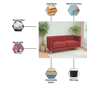 Ember 3 Seater Sofa Set for Living Room (Maroon Colour) Premium Fabric Sofa