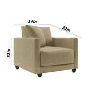 Dominic 1 Seater Sofa Set for Living Room (Black Grey Fabric) Premium Fabric Sofa