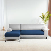 Casaliving Amelia RHS 6 Seater L Shape Sofa Set for Living Room (Black Fabric) Premium Fabric Sofa