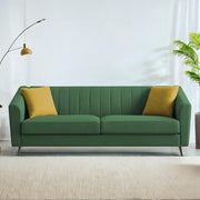 Casaliving Diego 3 Seater Sofa for Living Room (Black Grey Fabric) Premium Fabric Sofa