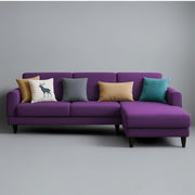 Aria RHS 4 Seater L Shape Sofa Set for Living Room (Purple) Premium Fabric Sofa Set