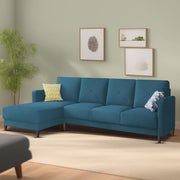 Swaloni LHS 6 Seater L Shape Sofa Set for Living Room (Turquise) Premium Fabric Sofa