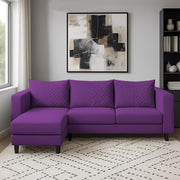 Mikasa 4 Seater LHS L Shape Sofa Set for Living Room (Purple Fabric) Premium Fabric Sofa Set for Living Room