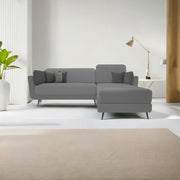 Arlond RHS 4 Seater L Shape Sofa Set for Living Room (Dark Grey Fabric) Premium Fabric Sofa