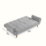 Francois 3 Seater Convertible Sofa Cum Bed for Living Room (Grey Fabric) Premium Fabric Sofa