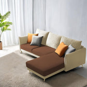 Casaliving Stanly LHS 4 Seater L Shape Sofa Set for Living Room (Blue Fabric) Premium Fabric Sofa