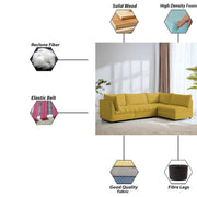 Lenser L Shaped Sofa Set for Living Room (Yellow Fabric) Premium Fabric Sofa Set