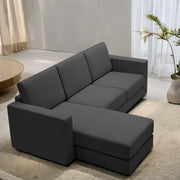 Casaliving Stoiny LHS 4 Seater L Shape Sofa Set for Living Room (Black Fabric) Premium Fabric Sofa