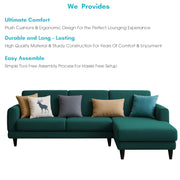 Aria RHS 4 Seater L Shape Sofa Set for Living Room (Pine) Premium Fabric Sofa Set