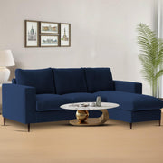 Charmi RHS 4 Seater L Shape Sofa Set for Living Room (Blue Fabric) Premium Fabric Sofa
