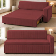 Casaliving Rion 6 Seater L Shape Corner Sofa Cum Bed for Living Room (Black Fabric) Premium Fabric Sofa Cum Bed