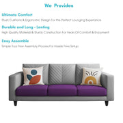 Mikasa 3 Seater Sofa Set for Living Room (Purple Grey Colour Fabric) Premium Fabric Sofa