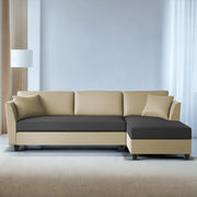 Casaliving Marvin LHS 4 Seater L Shape Sofa Set for Living Room (Black Fabric) Premium Fabric Sofa