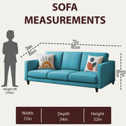 Casaliving Mikasa 3 Seater Sofa Set for Living Room (Black Colour Fabric) Premium Fabric Sofa
