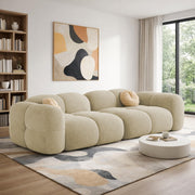 Casaliving Vetras Modern Velvet Bubble Cloud Sofa, Tufted Design Upholstered 3 Seater Sofa Set for Living Room,(Blue Colour) Premium Velvet Fabric Sofa