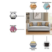 Lifestyle 3 Seater Sofa for Living Room (Black Colour Fabric)