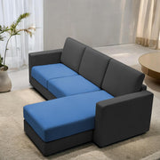 Casaliving Stoiny LHS 4 Seater L Shape Sofa Set for Living Room (Black Fabric) Premium Fabric Sofa