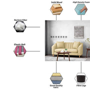 Doraldo 2 Seater Sofa Set for Living Room (Black Colour Fabric) Premium Fabric Sofa for Living Room