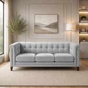 Casaliving Fento 3 Seater Sofa Set for Living Room, 3 Seater (Black) Colour Premium Velvet Fabric Sofa