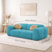 Vetras Modern Velvet Bubble Cloud Sofa, Tufted Design Upholstered 2 Seater Sofa Set for Living Room, (Black Colour) Premium Velvet Fabric Sofa