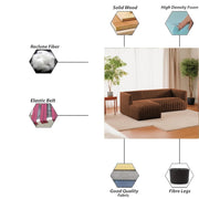 Rowan LHS 4 Seater L Shape Sofa Set for Living Room (Brown Fabric) Premium Fabric Sofa