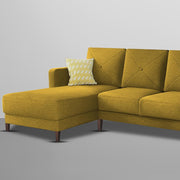 Swaloni LHS 6 Seater L Shape Sofa Set for Living Room (Yellow) Premium Fabric Sofa