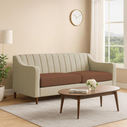 Mobius 3 Seater Sofa Set for Living Room (Cream Brown Colour Sofa) Premium Fabric Sofa for Living Room